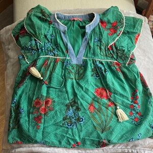 THML Green Floral Blouse